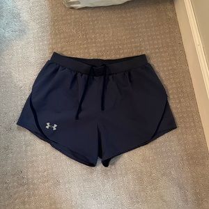 Navy blue under armour shorts, size SM